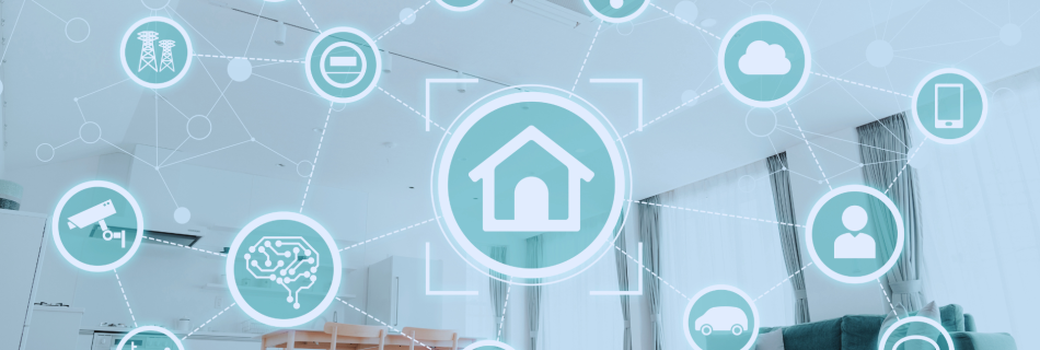 A graphic representing building automation systems tying different sensors together
